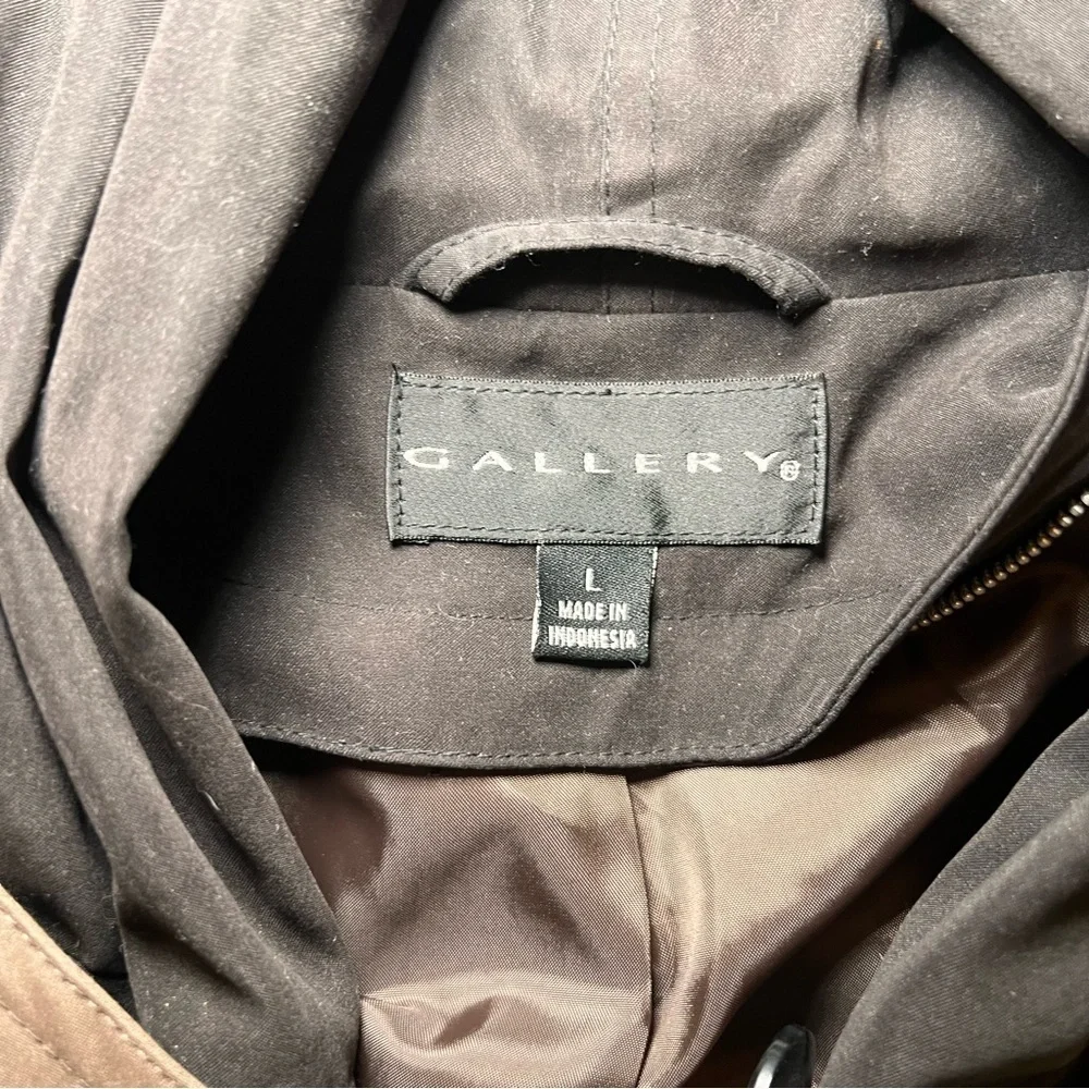 Gallery Brown and Black layer Jacket with buttons
